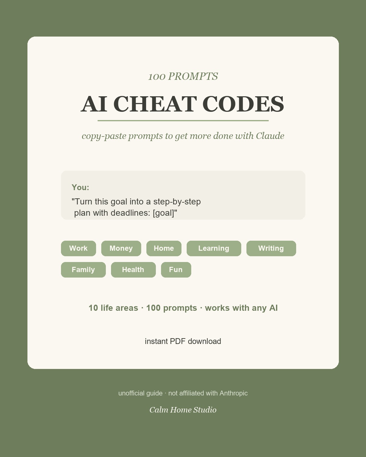 AI Cheat Codes (100 Prompts) — product cover