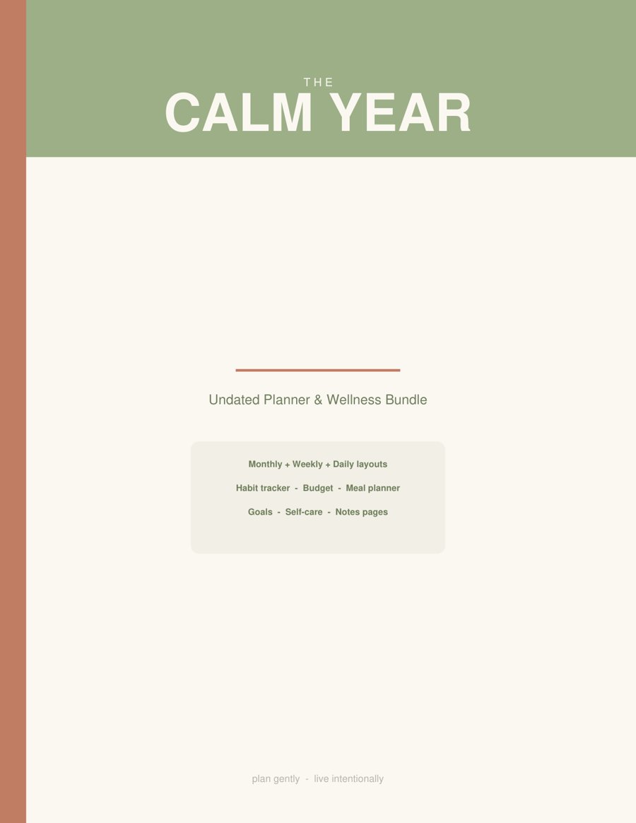 The Calm Year Undated Planner — product cover