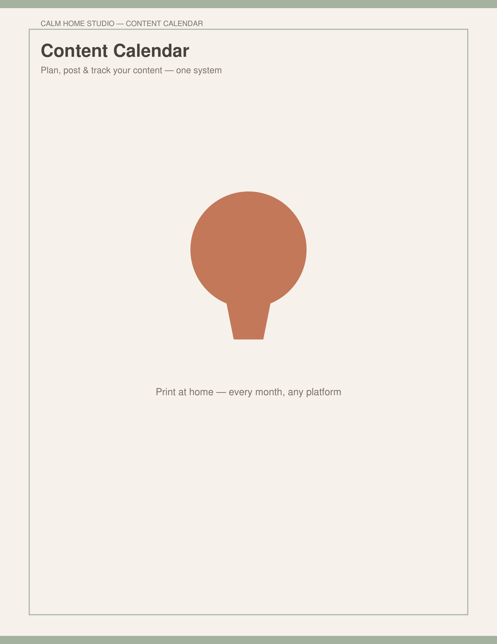 Content Calendar — product cover