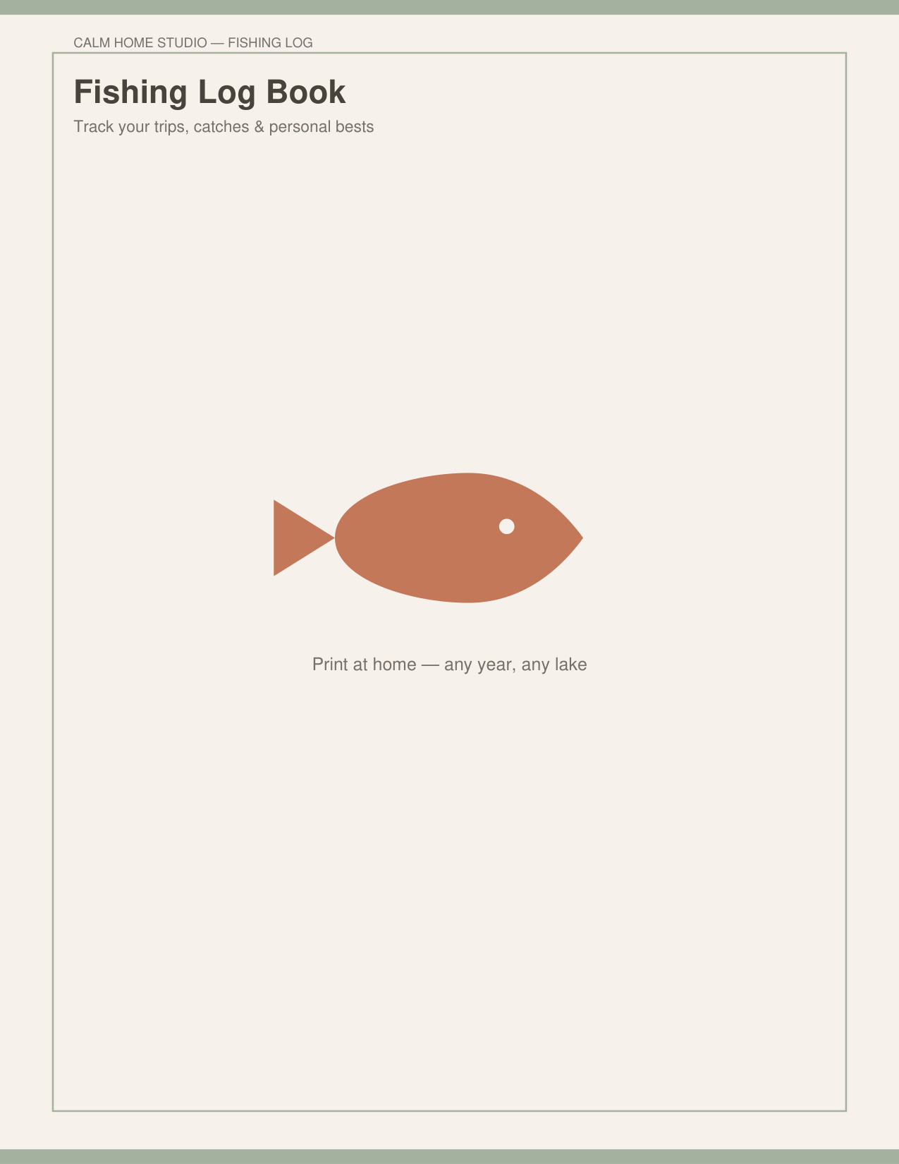 Fishing Log Book — product cover