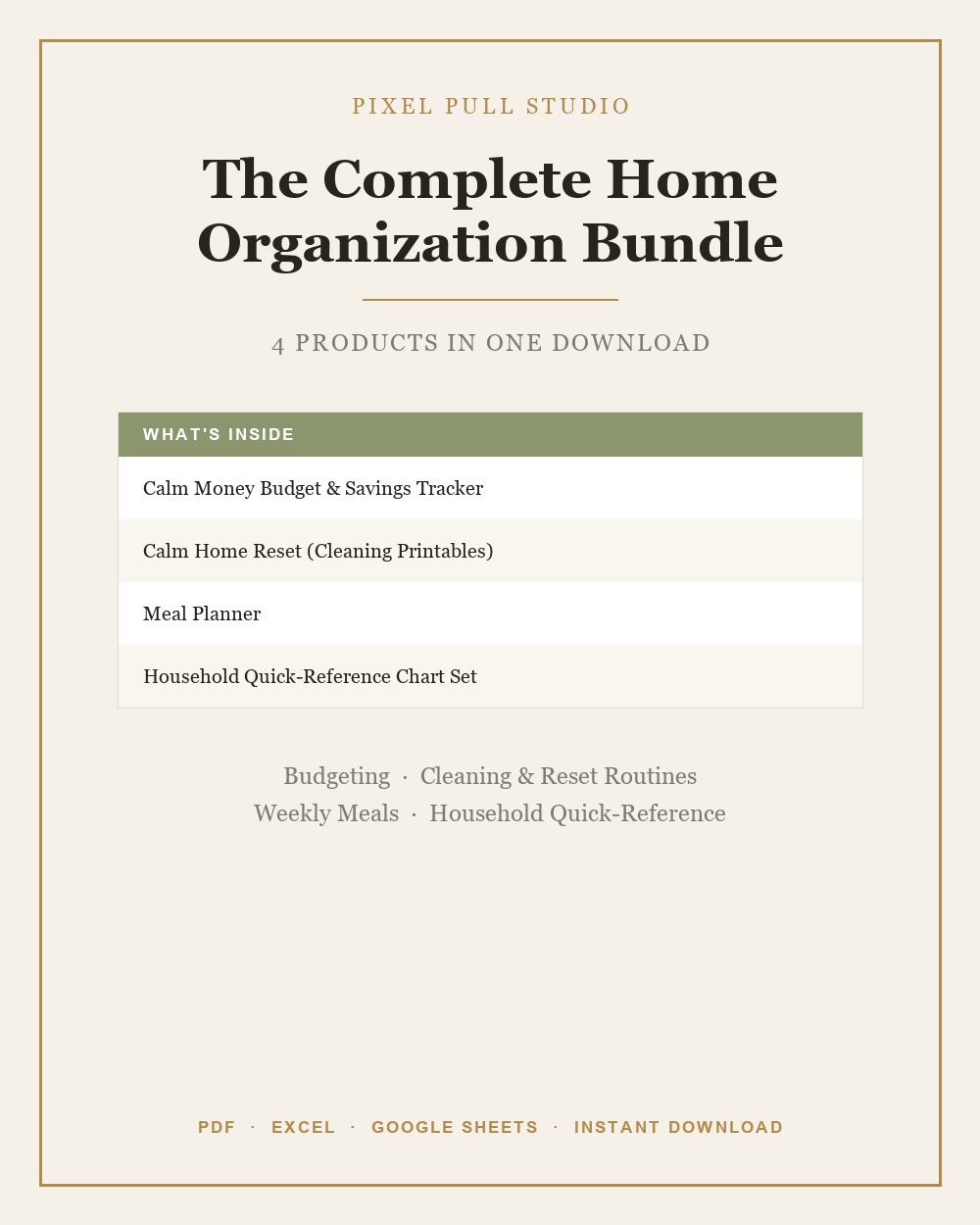 The Complete Home Organization Bundle — product cover