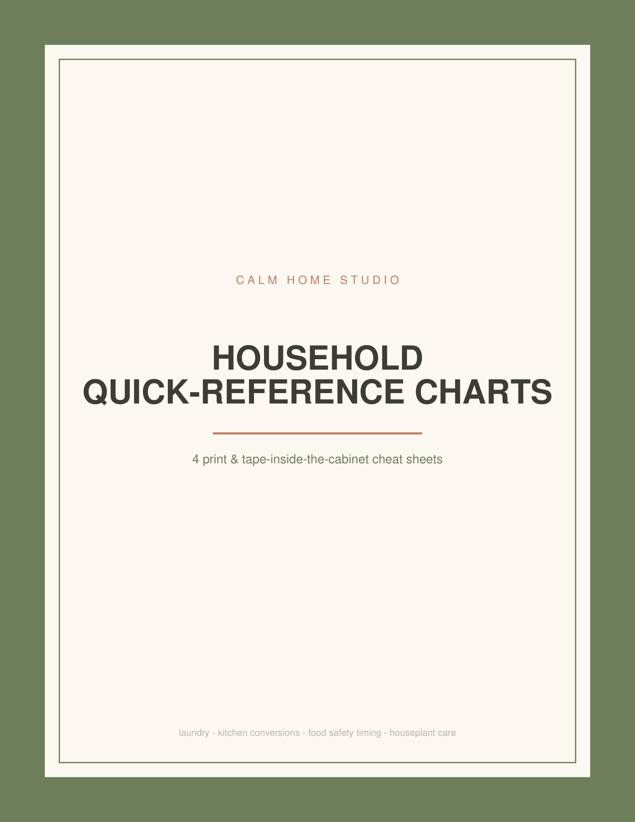Household Quick-Reference Chart Set — product cover