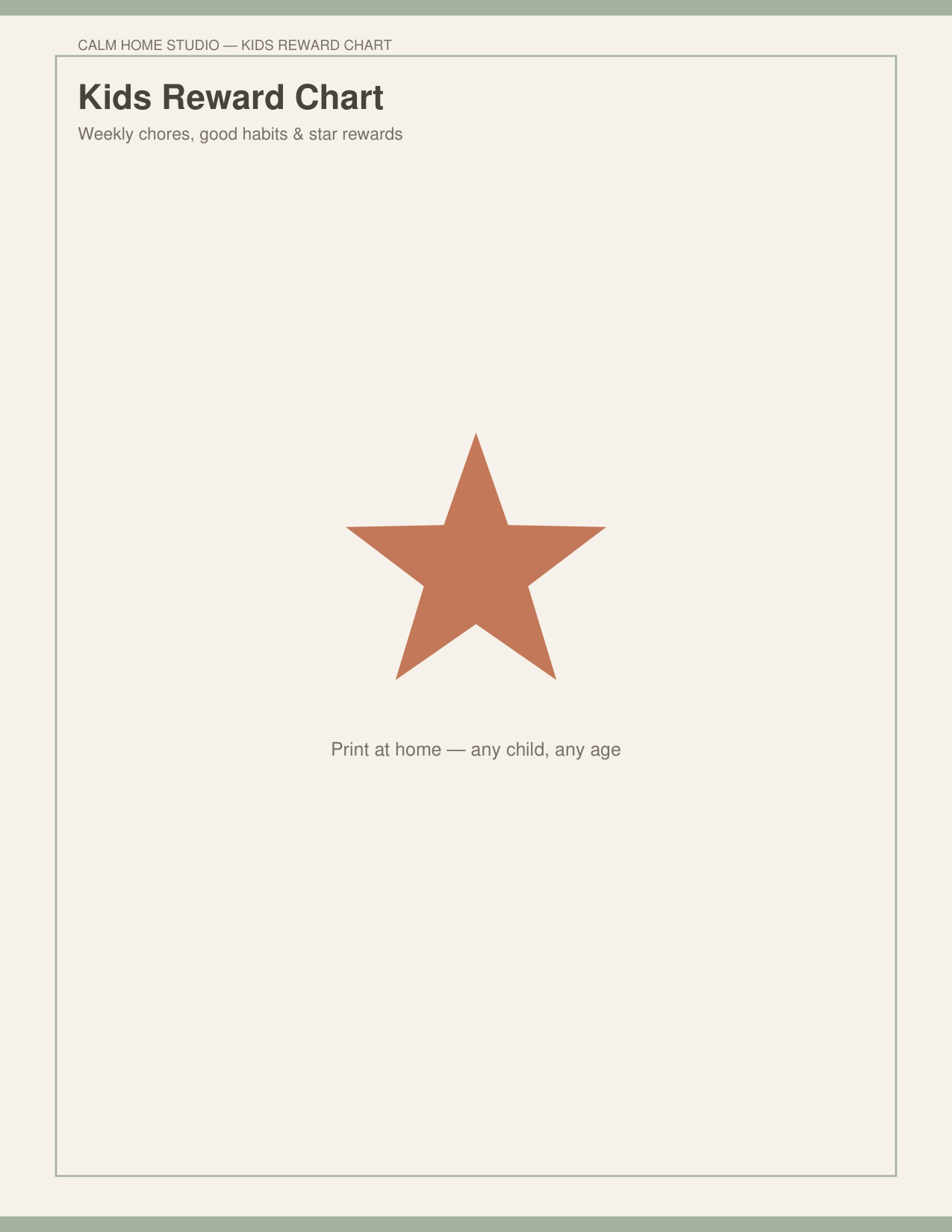 Kids Reward Chart — product cover