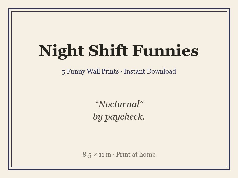 Night Shift Funnies (5 Wall Prints) — product cover