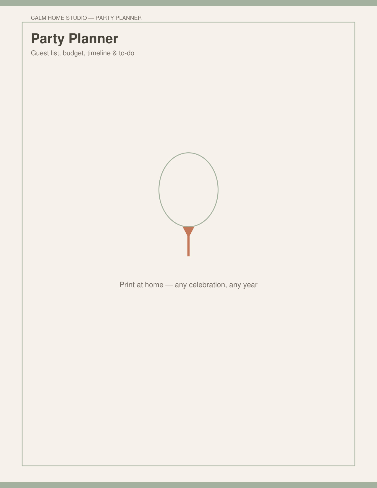 Party Planner — product cover