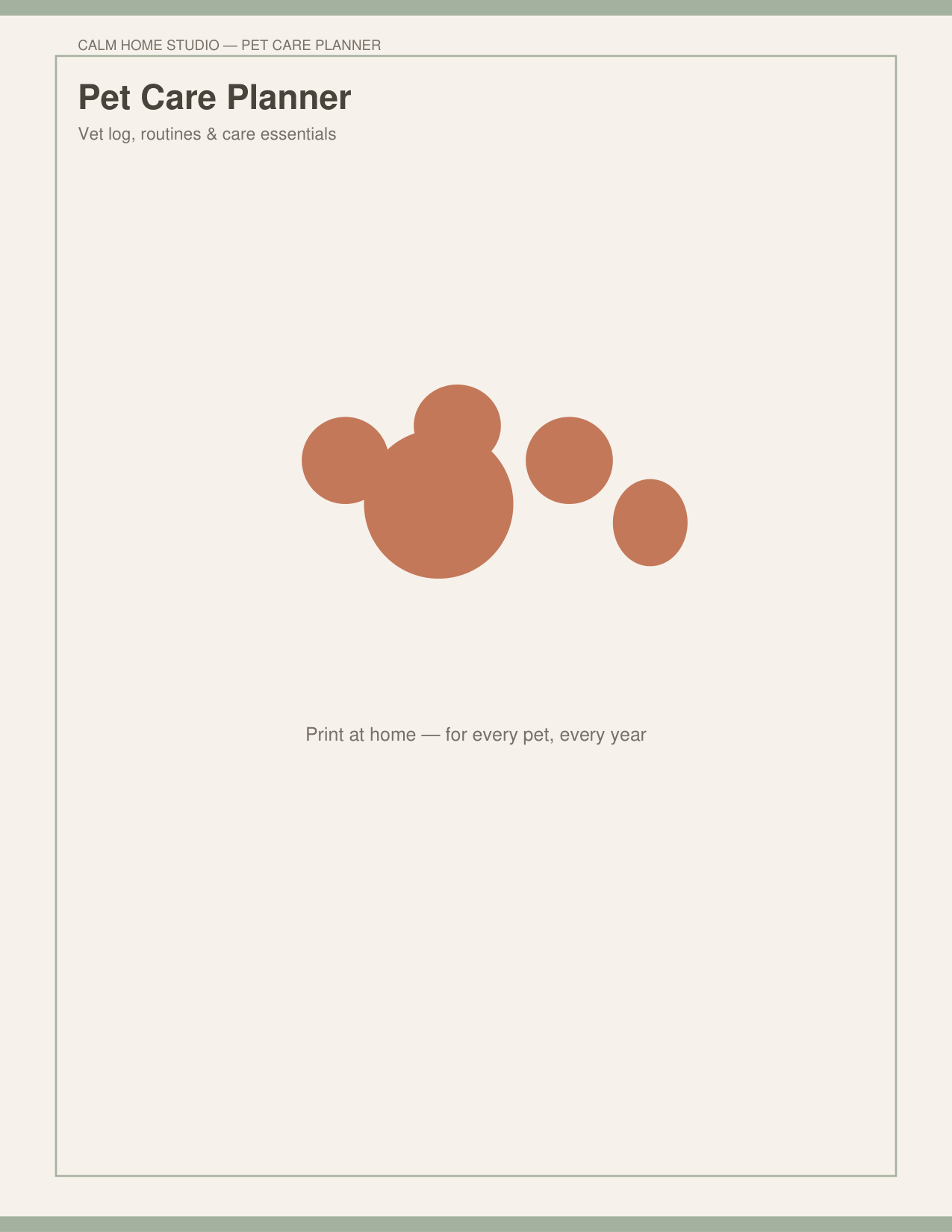 Pet Care Planner — product cover