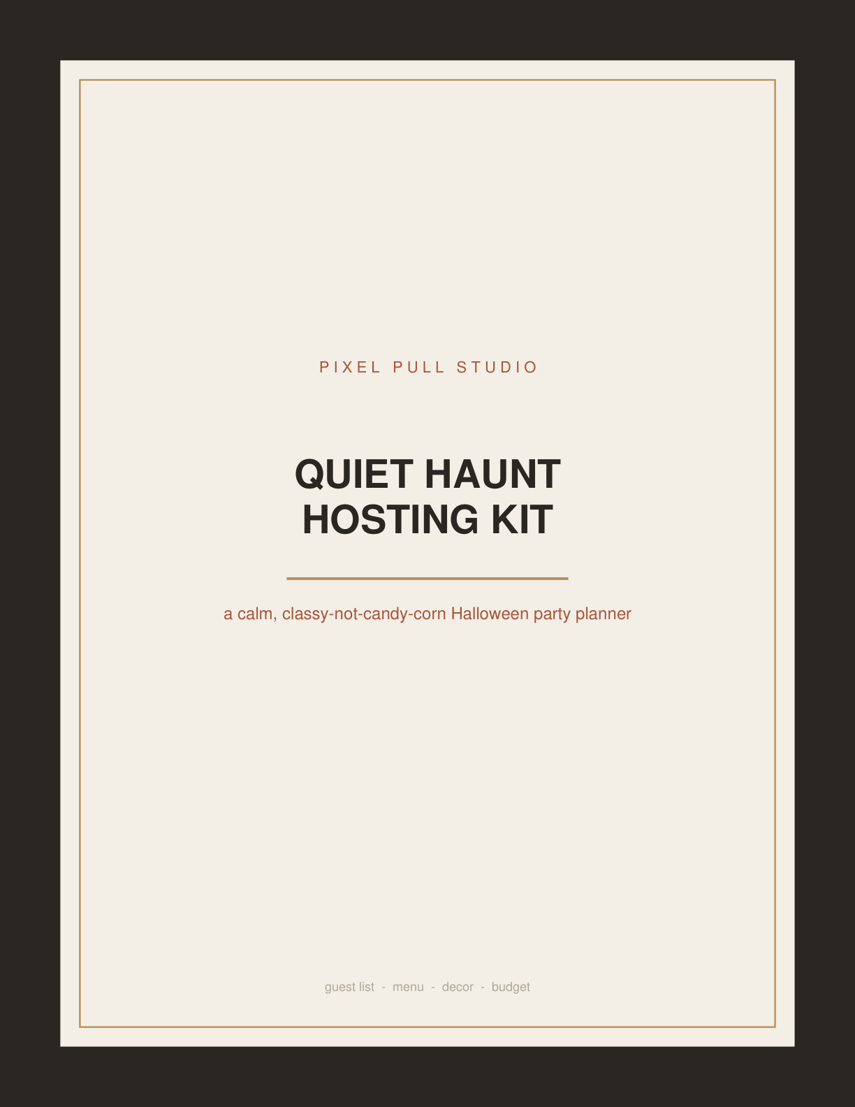 Quiet Haunt Hosting Kit — product cover