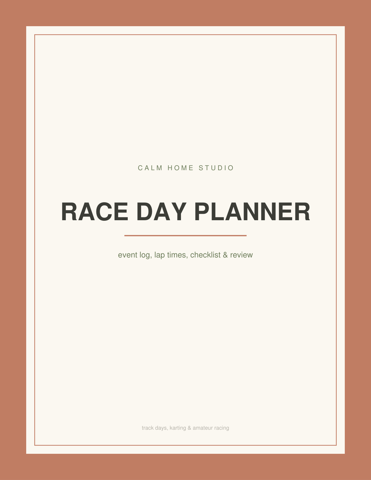 Race Day Planner — product cover
