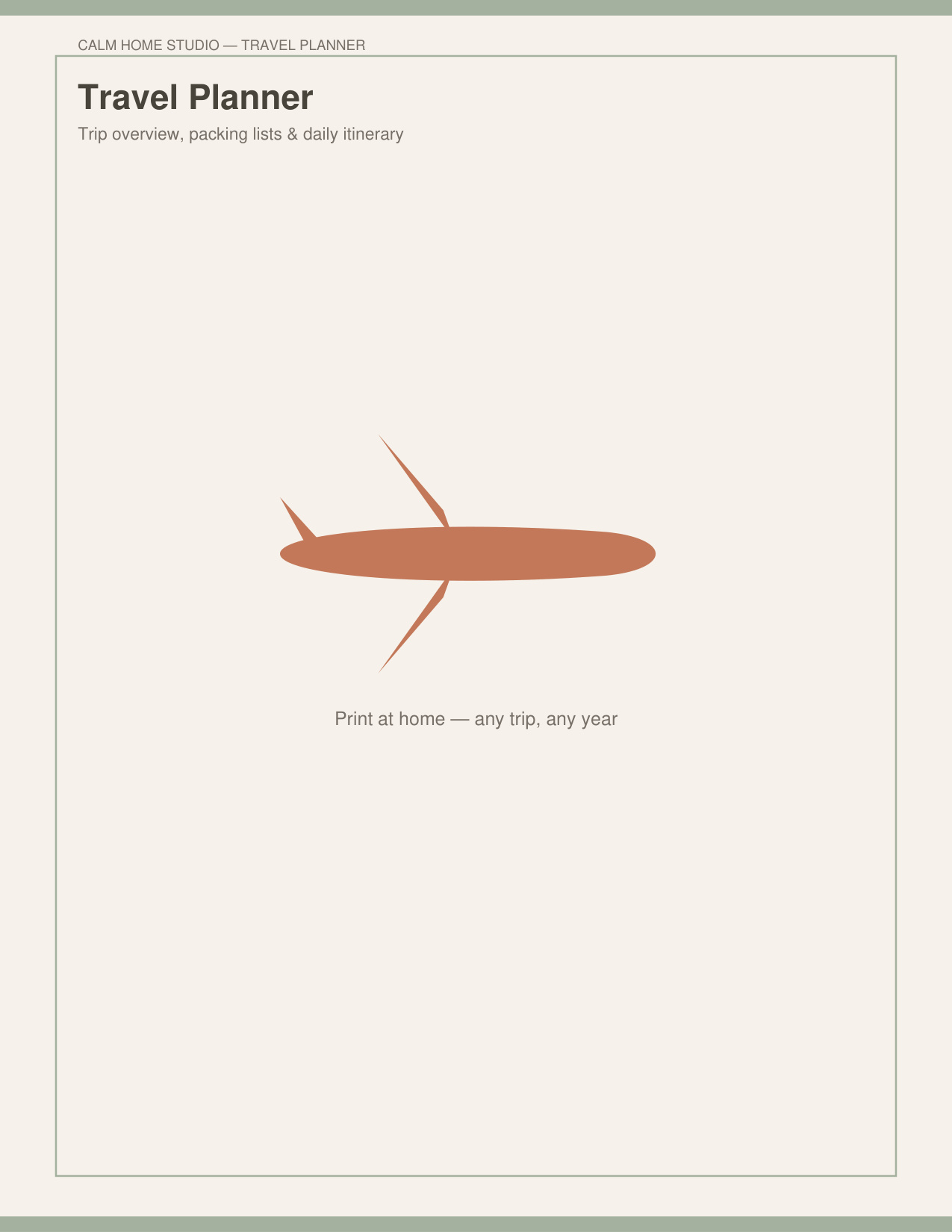 Travel Planner — product cover